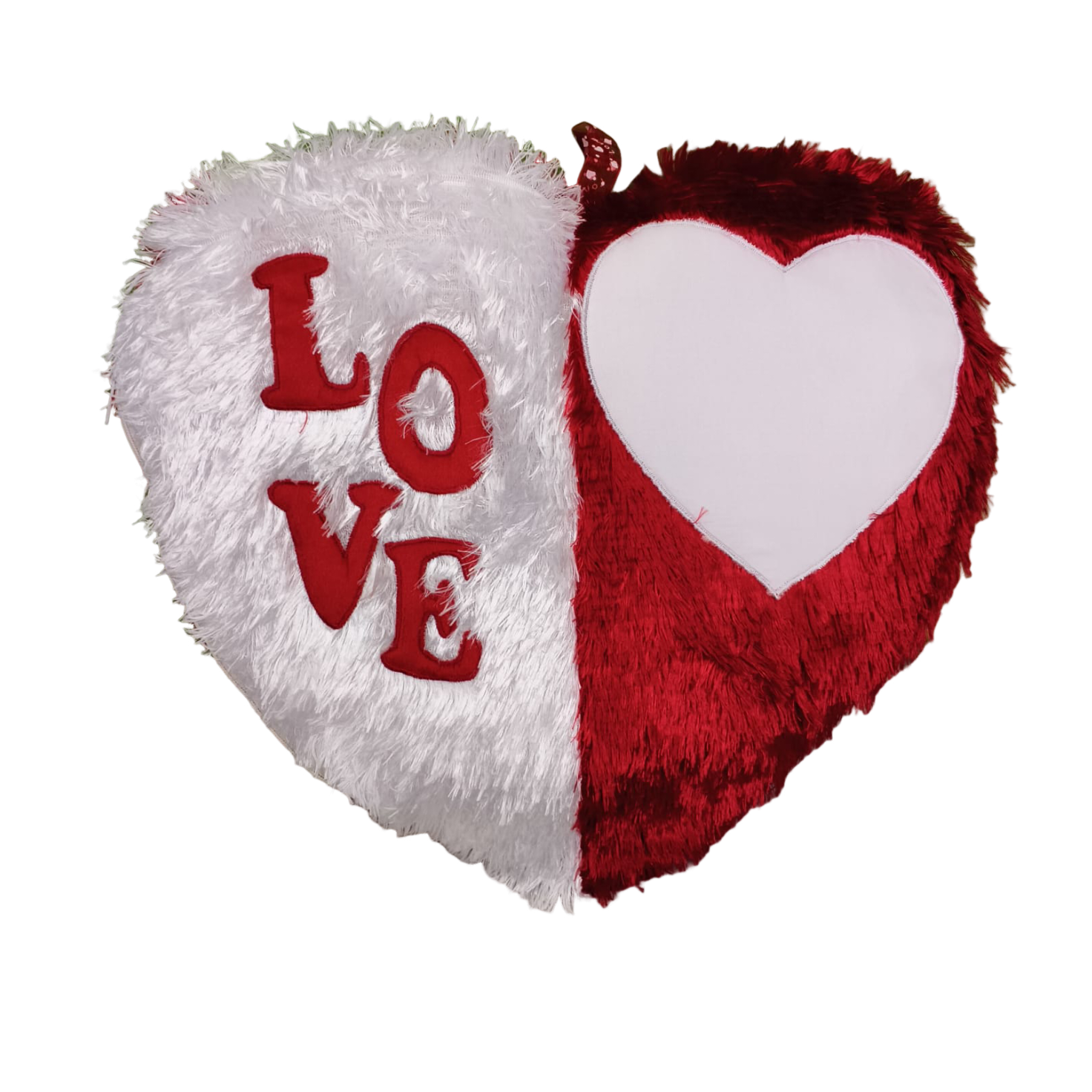 customize fur heart  twin color pillow