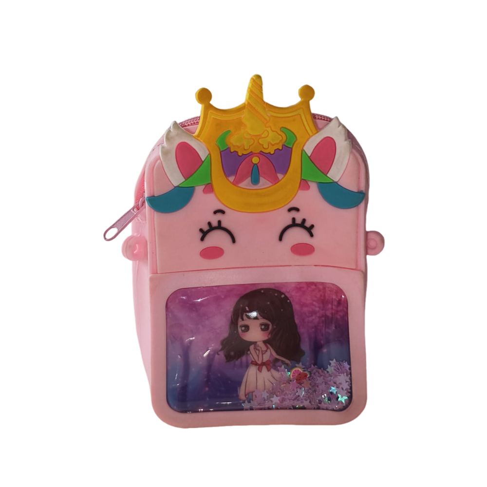 cute unicorn crown pink kids handbag