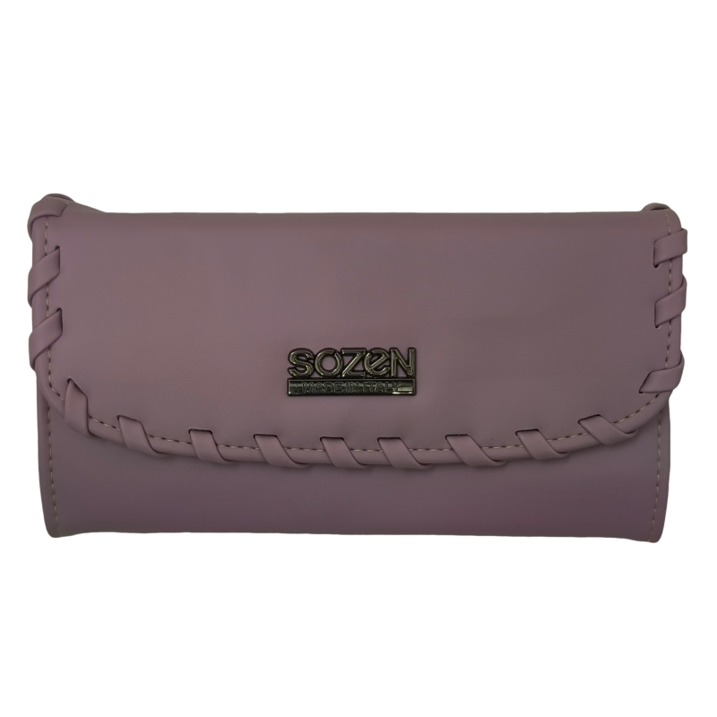 Stylish Faux Clutch with Phone, Cash, Cosmetic Slots, and Card Holders