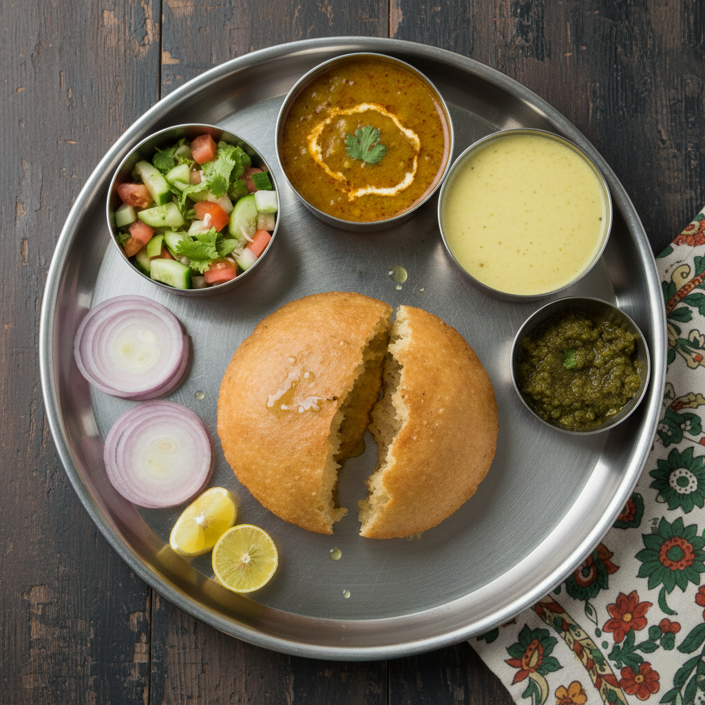 Traditional Regular Dal Baafla Thali