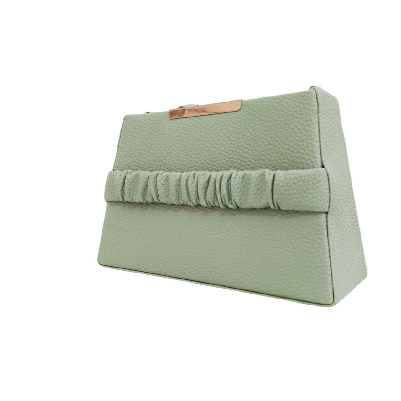 Chic Gray Dome-Shaped Crossbody Bag with Monogram Design and Adjustable Stripe Strap