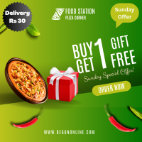Regular Pizza 8 Inch (BUY 1 GET 1 GIFT Sunday Offer)