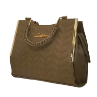 Women's Stylish Handbag with Embossed Leaf Design