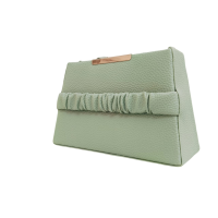 Chic Gray Dome-Shaped Crossbody Bag with Monogram Design and Adjustable Stripe Strap